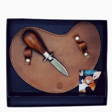 Load image into Gallery viewer, Premium Oyster Knife with Leather Glove Set – Stainless Steel Shucker with Protective Leather Guard for Safe Oyster Shucking