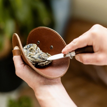 Load image into Gallery viewer, Premium Oyster Knife with Leather Glove Set – Stainless Steel Shucker with Protective Leather Guard for Safe Oyster Shucking