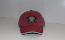 Load image into Gallery viewer, Crab Embroidered Baseball Hat - Coastal Nautical Cap in Multiple Colors
