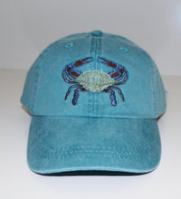 Load image into Gallery viewer, Crab Embroidered Baseball Hat - Coastal Nautical Cap in Multiple Color