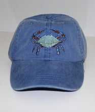 Load image into Gallery viewer, Crab Embroidered Baseball Hat - Coastal Nautical Cap in Multiple Color