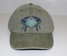Load image into Gallery viewer, Crab Embroidered Baseball Hat - Coastal Nautical Cap in Multiple Color