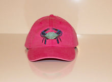 Load image into Gallery viewer, Crab Embroidered Baseball Hat - Coastal Nautical Cap in Multiple Color