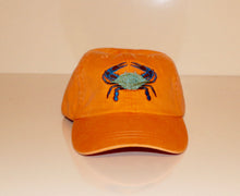 Load image into Gallery viewer, Crab Embroidered Baseball Hat - Coastal Nautical Cap in Multiple Color